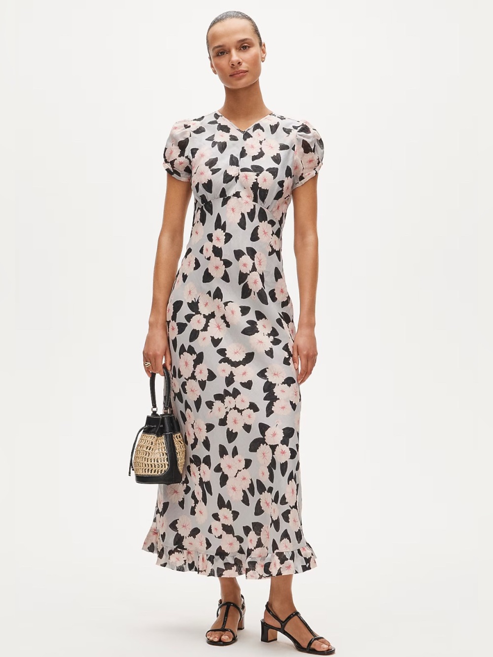 NWT J. Crew ruffle-hem midi dress in poppy print